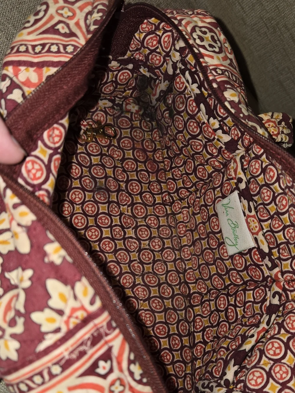 Vera Bradley Medallion Burgundy Tote Bag - Picture 3 of 5